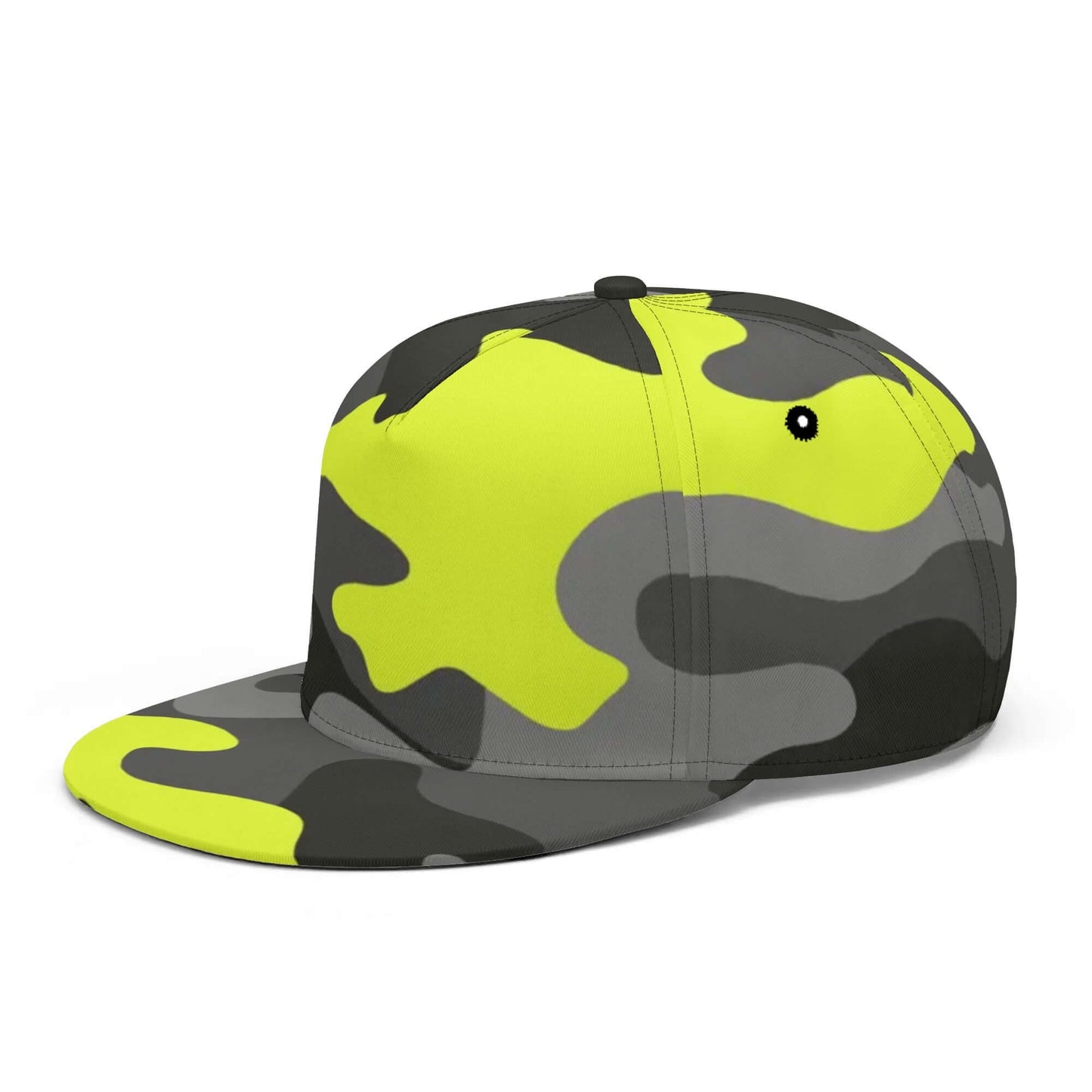 Camo Snapback | Black Gray & Yellow Camouflage