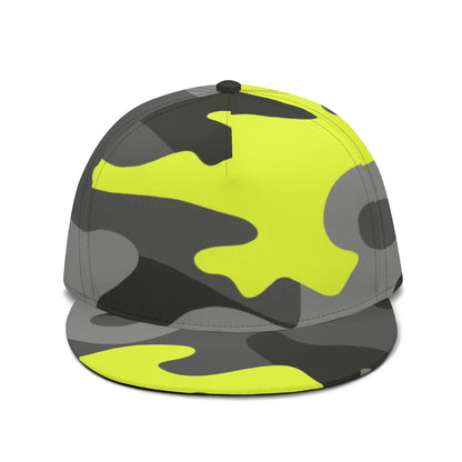 Camo Snapback | Black Gray & Yellow Camouflage