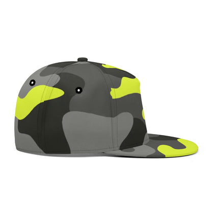 Camo Snapback | Black Gray & Yellow Camouflage