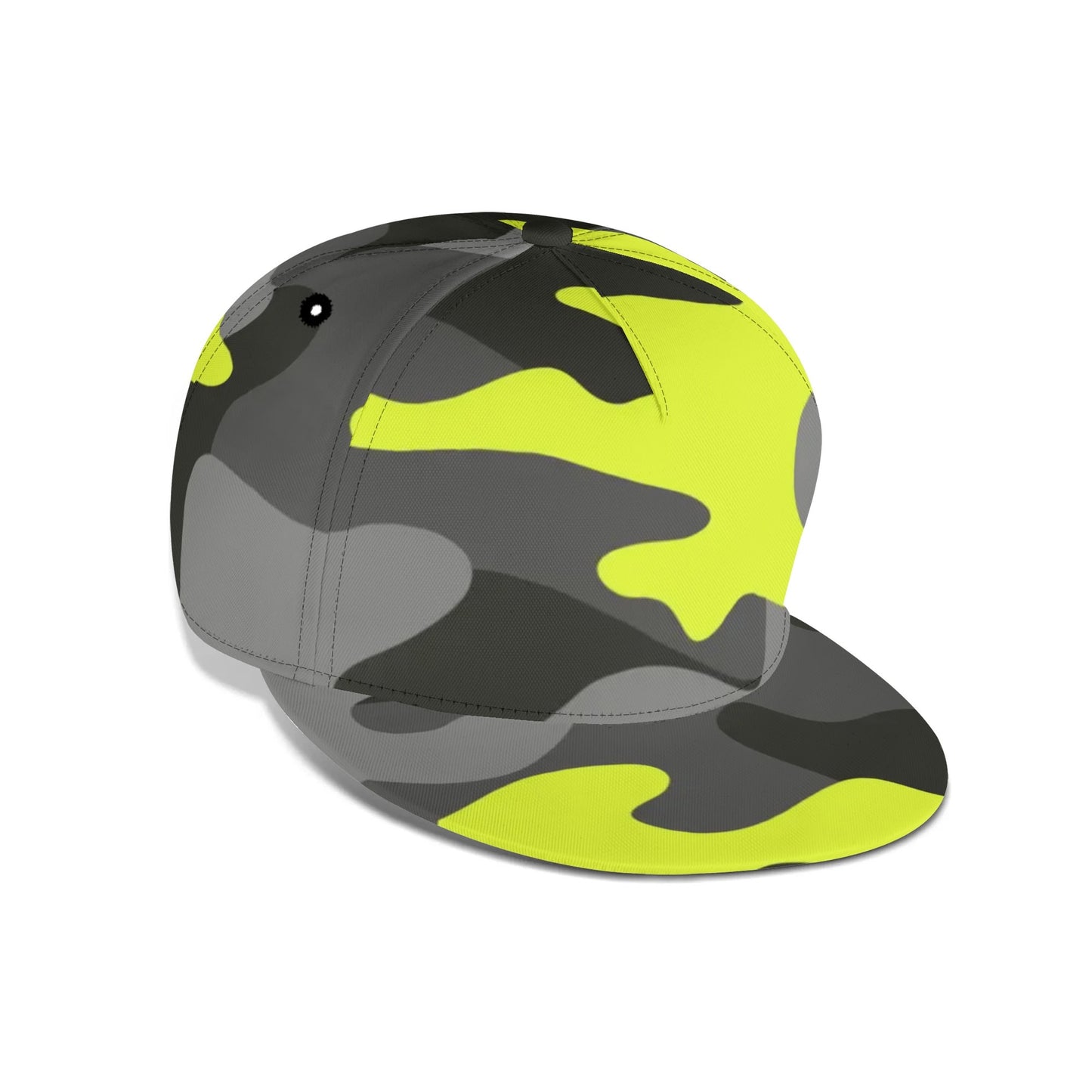 Camo Snapback | Black Gray & Yellow Camouflage