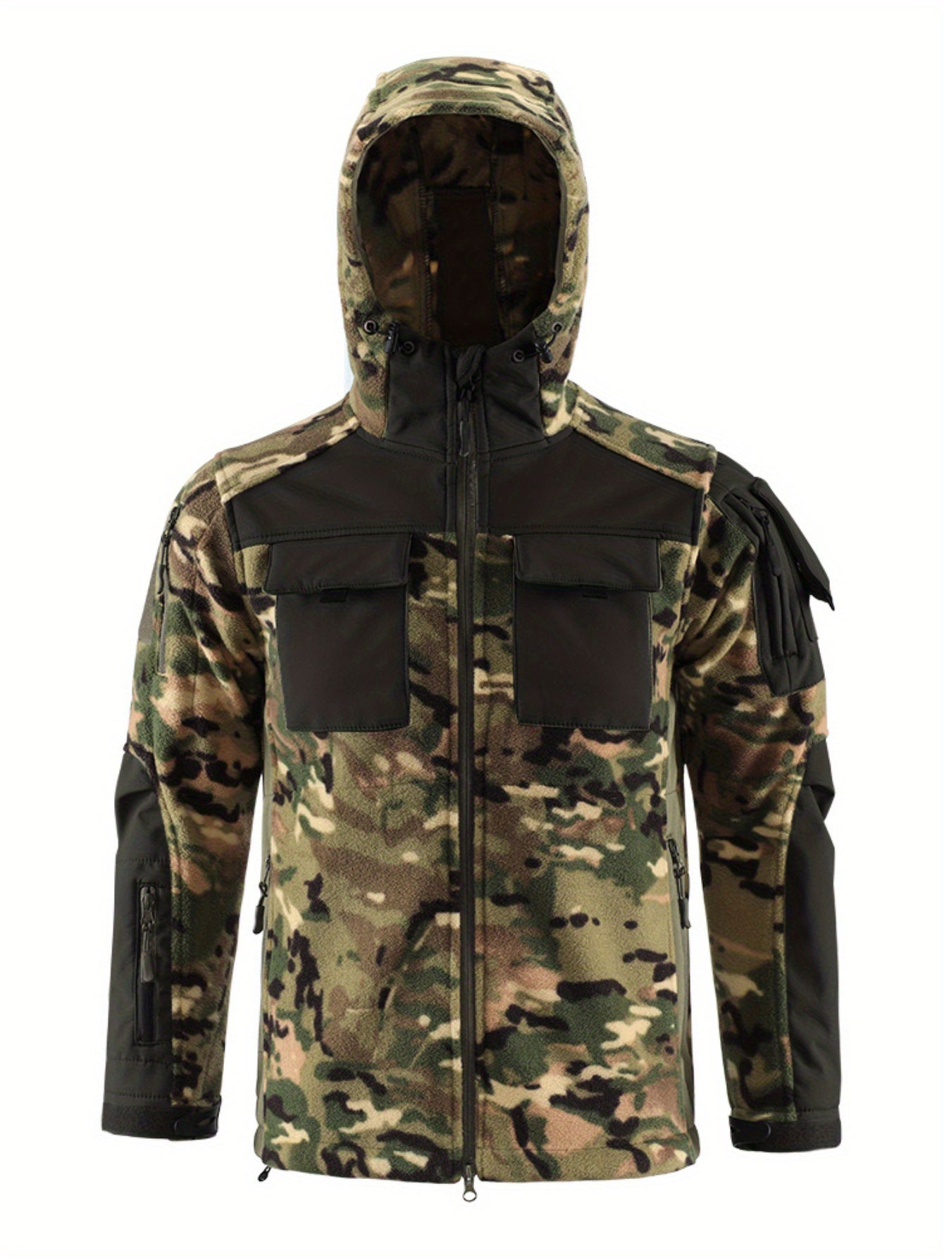 Men's Camo Hunting Jacket | Windproof Winter Fleece Coat