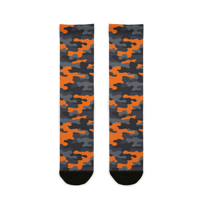 Camo Socks | Orange, Black, and Gray | Sublimation Crew