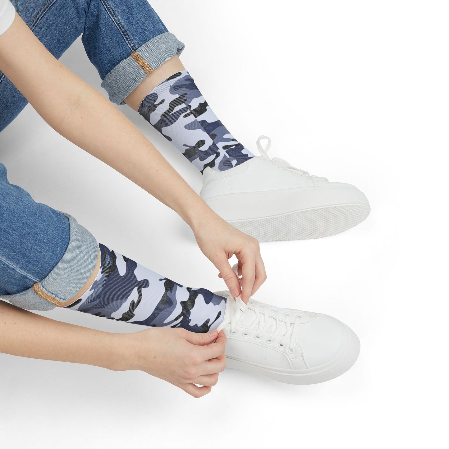 Camo Socks | Light Blue | Sublimation Crew