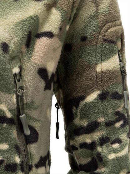 Men's Winter Fleece Jacket | Camo Hooded Warm Coat