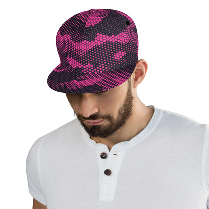 Camo Snapback | Pink Digital Dotted Hexagonal