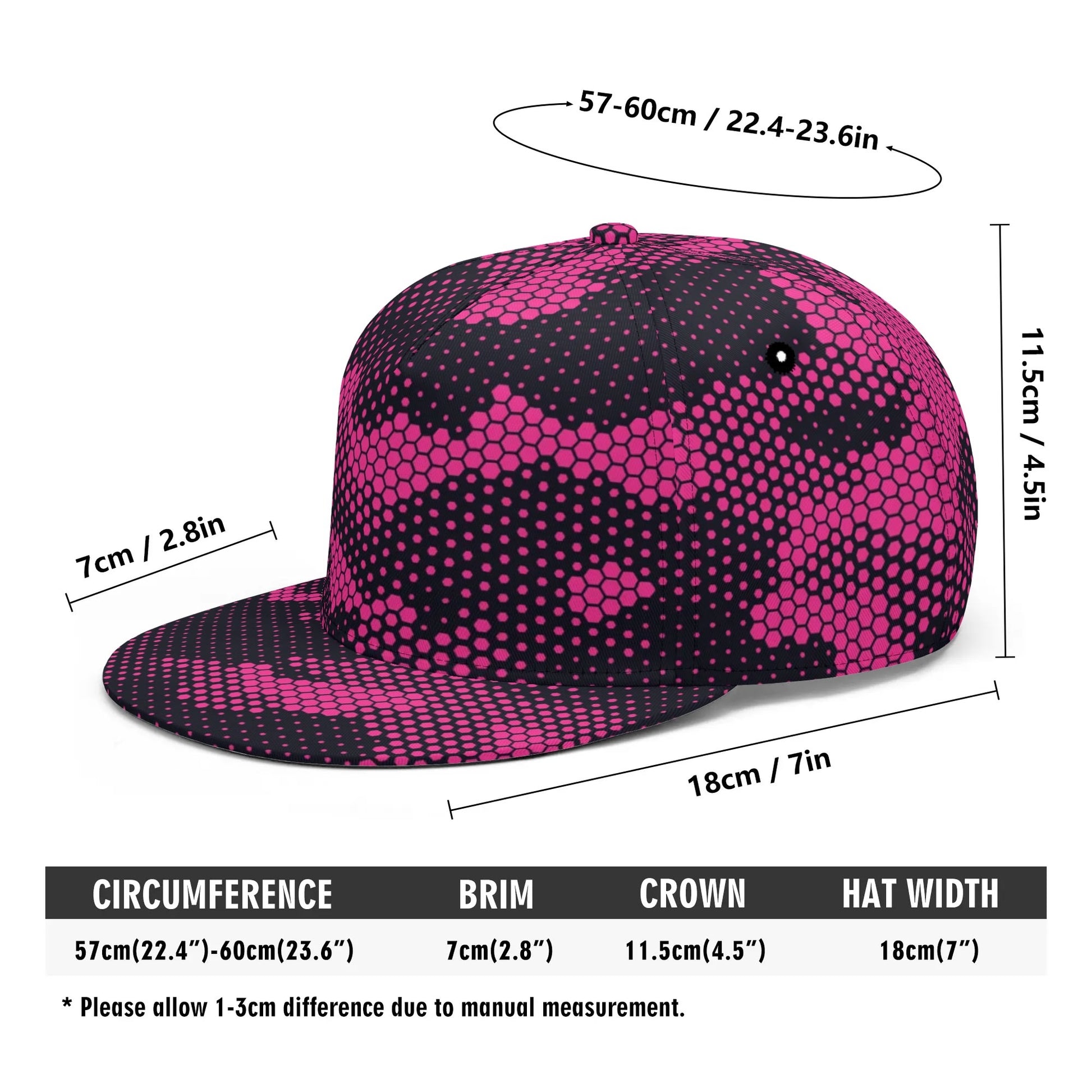 Camo Snapback | Pink Digital Dotted Hexagonal