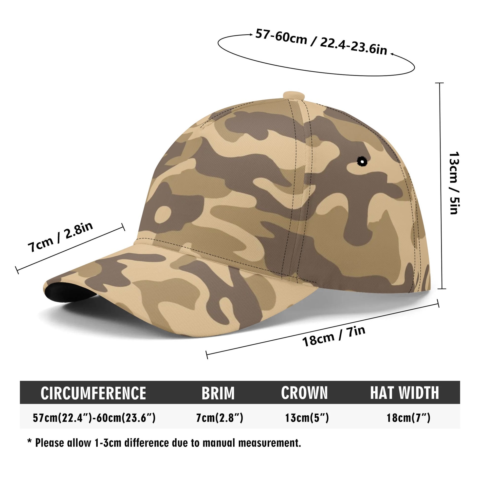 Camo Baseball Cap | Khaki Camouflage Hat