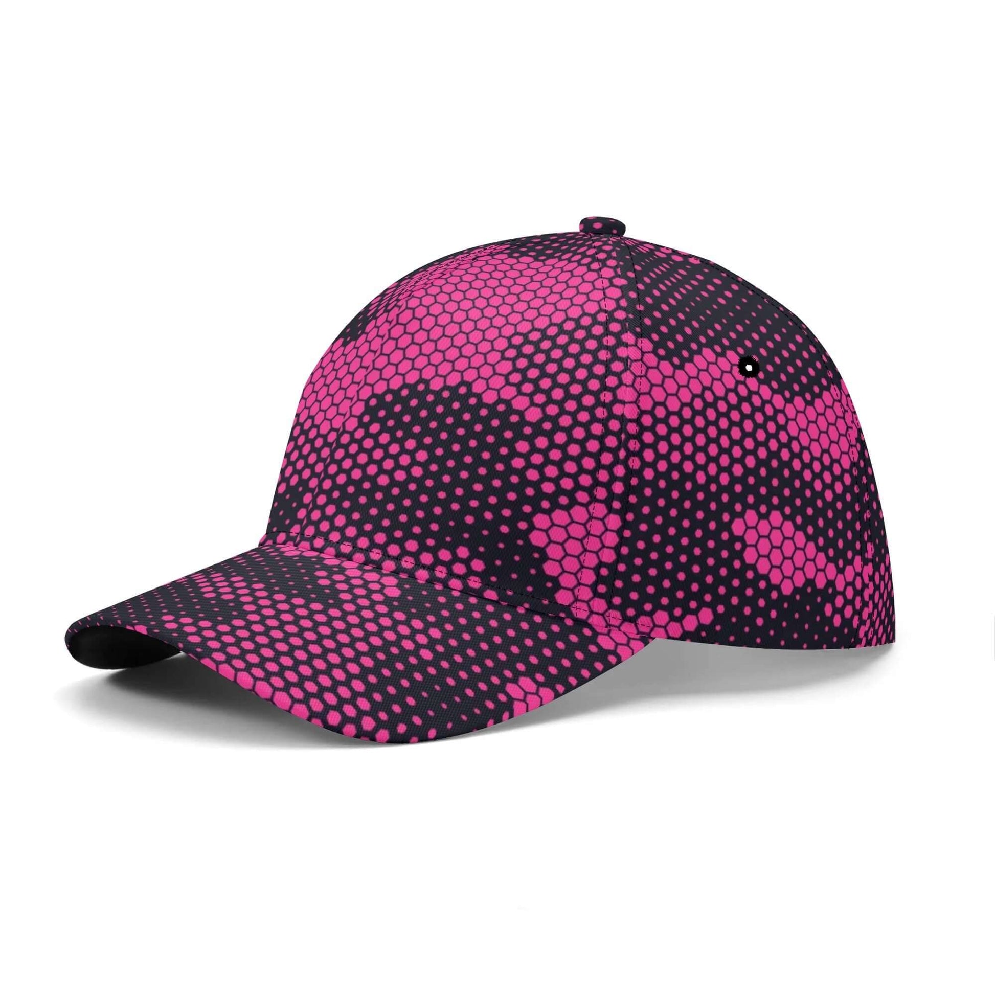 Camo Baseball Cap | Pink Digital Dotted Hexagonal