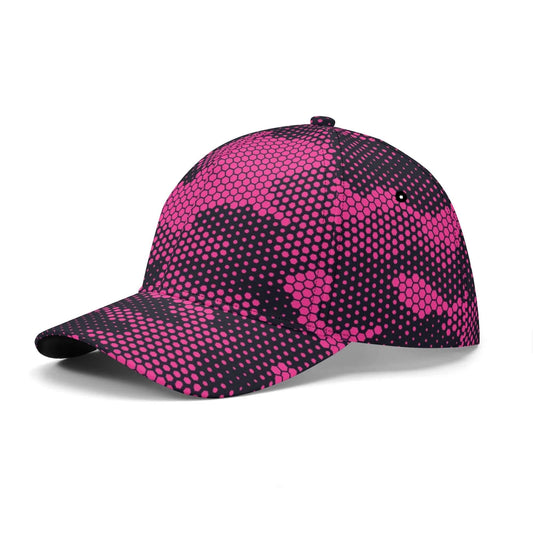 Camo Baseball Cap | Pink Digital Dotted Hexagonal