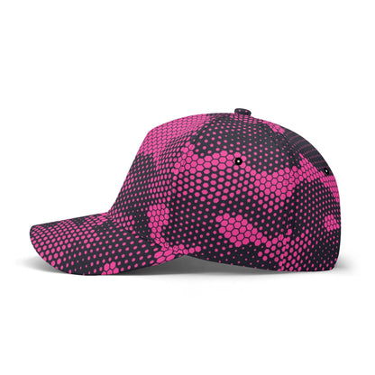 Camo Baseball Cap | Pink Digital Dotted Hexagonal