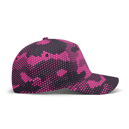 Camo Baseball Cap | Pink Digital Dotted Hexagonal