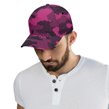 Camo Baseball Cap | Pink Digital Dotted Hexagonal