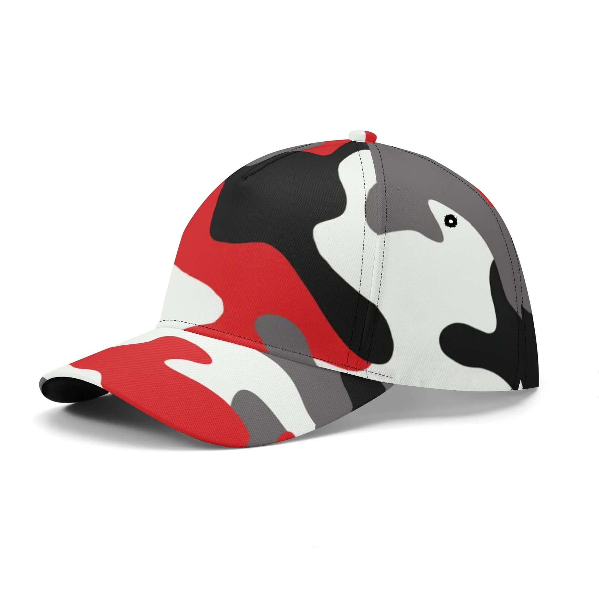 Camo Baseball Cap | Red, Black & White Camouflage Hat