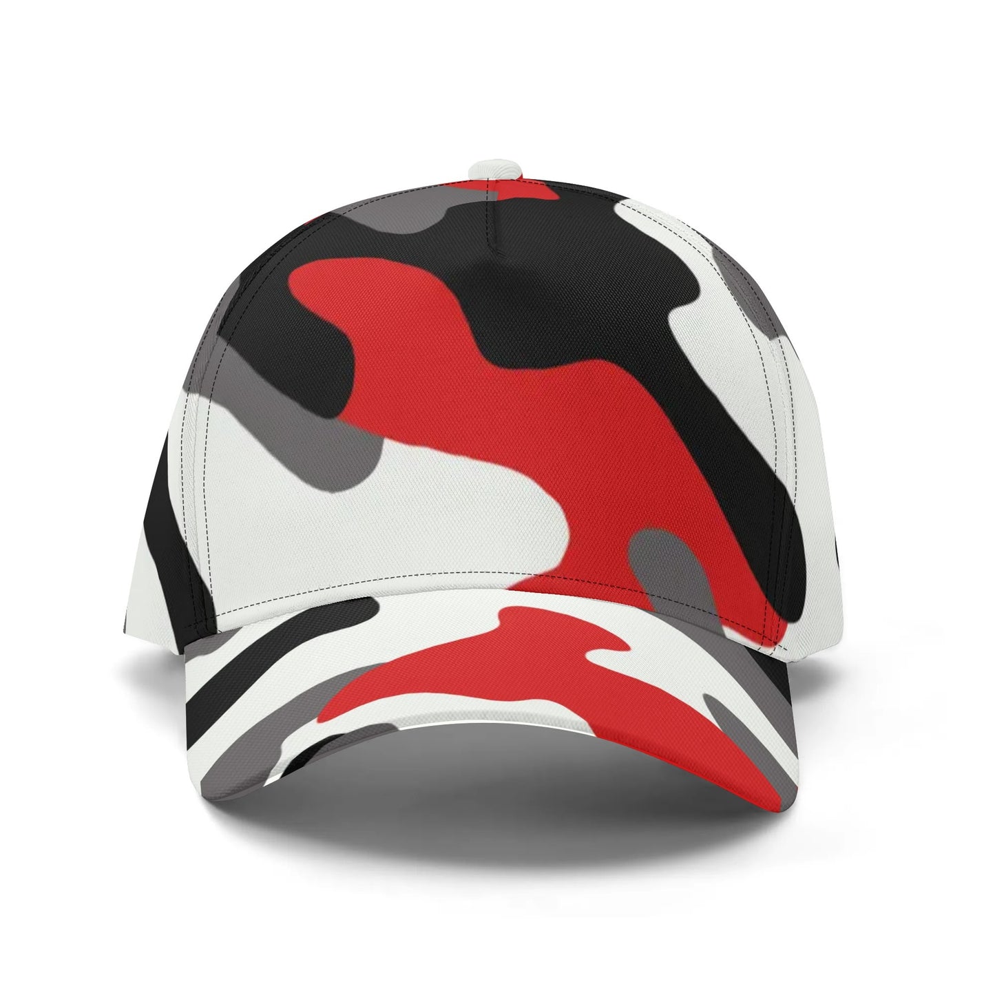 Camo Baseball Cap | Red, Black & White Camouflage Hat