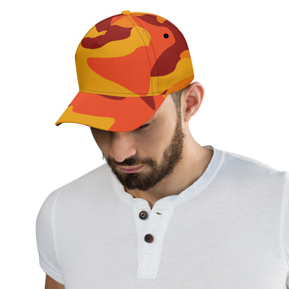 Camo Baseball Cap | Orange & Red Camouflage Hat