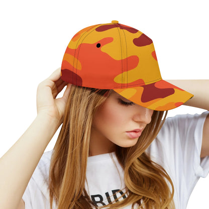 Camo Baseball Cap | Orange & Red Camouflage Hat