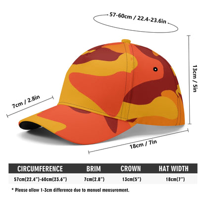 Camo Baseball Cap | Orange & Red Camouflage Hat