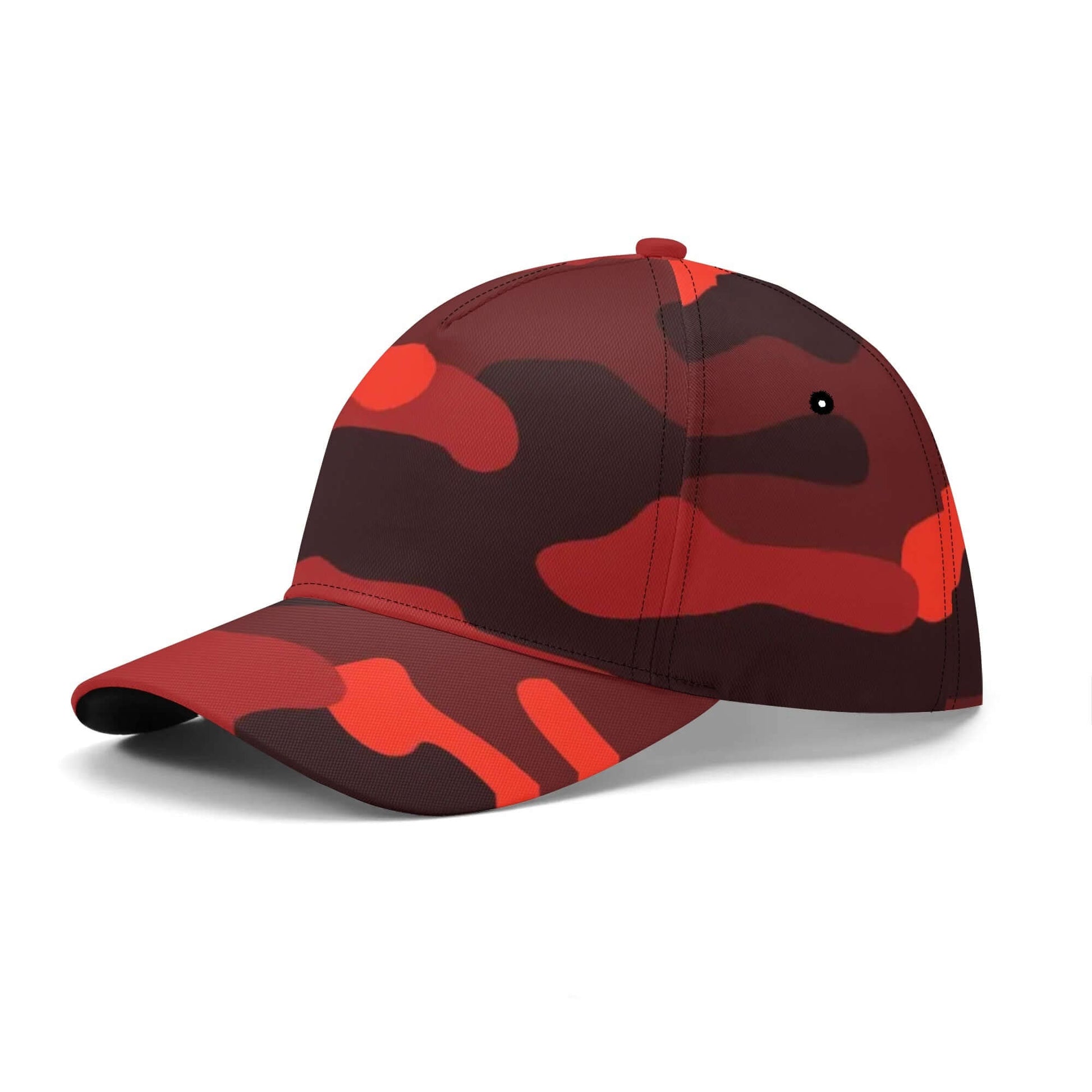 Camo Baseball Cap | Scarlet Red & Black Camouflage Hat