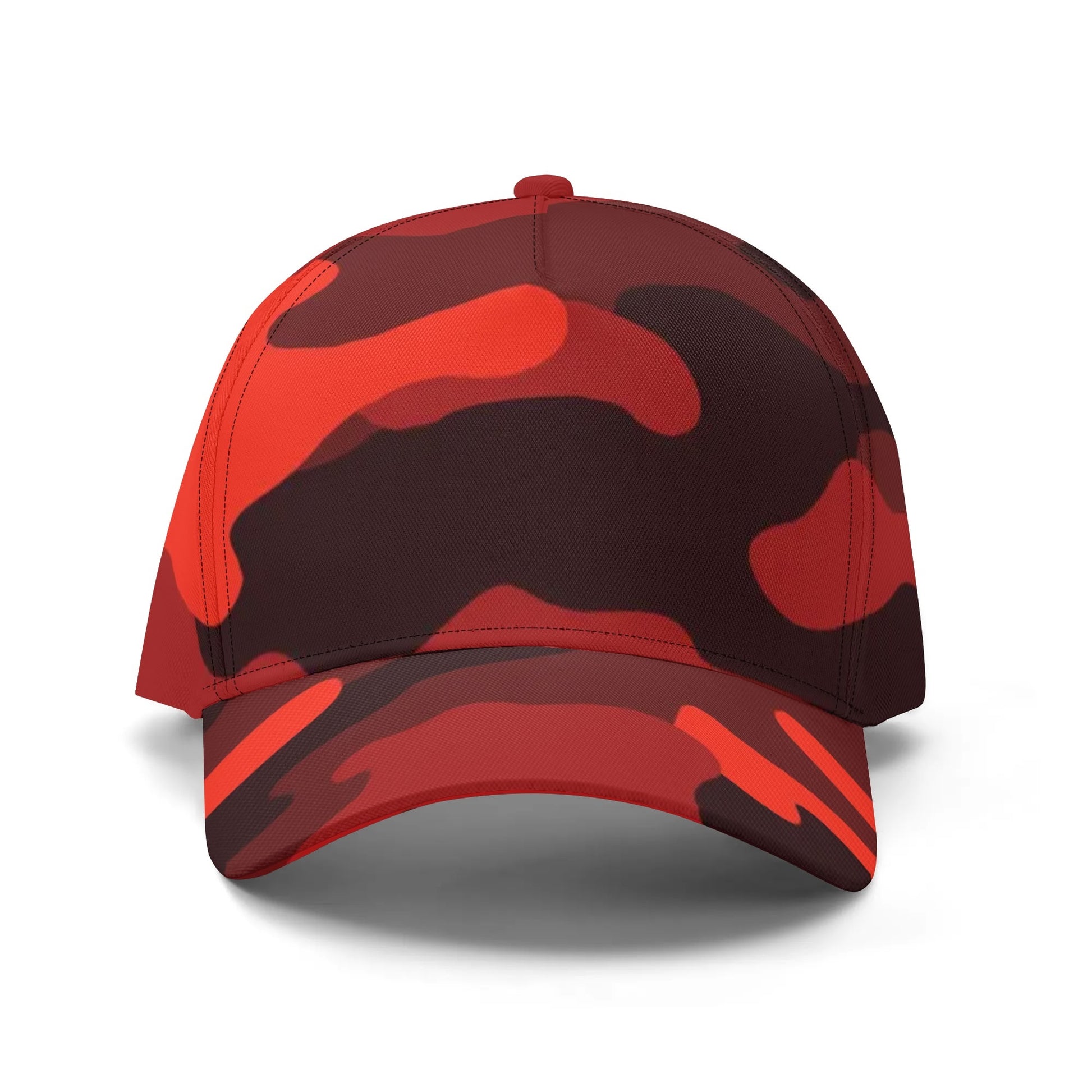 Camo Baseball Cap | Scarlet Red & Black Camouflage Hat