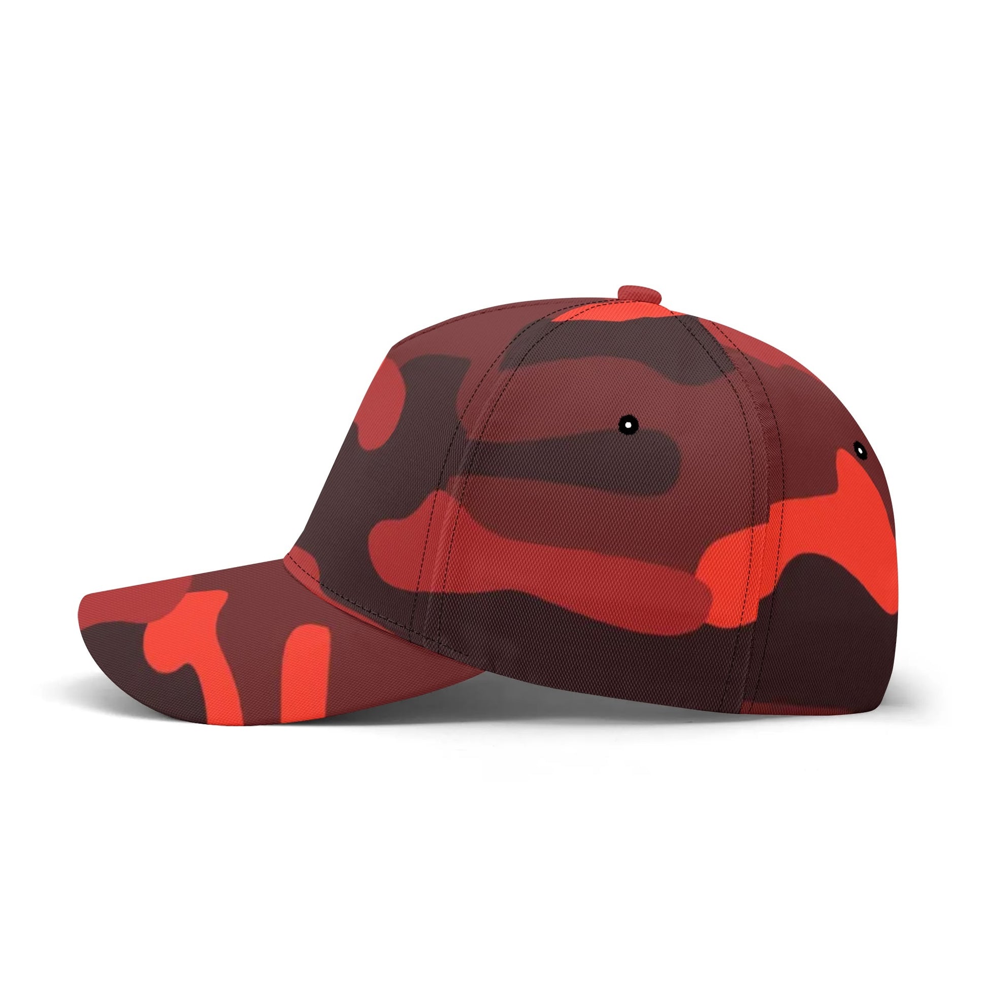 Camo Baseball Cap | Scarlet Red & Black Camouflage Hat