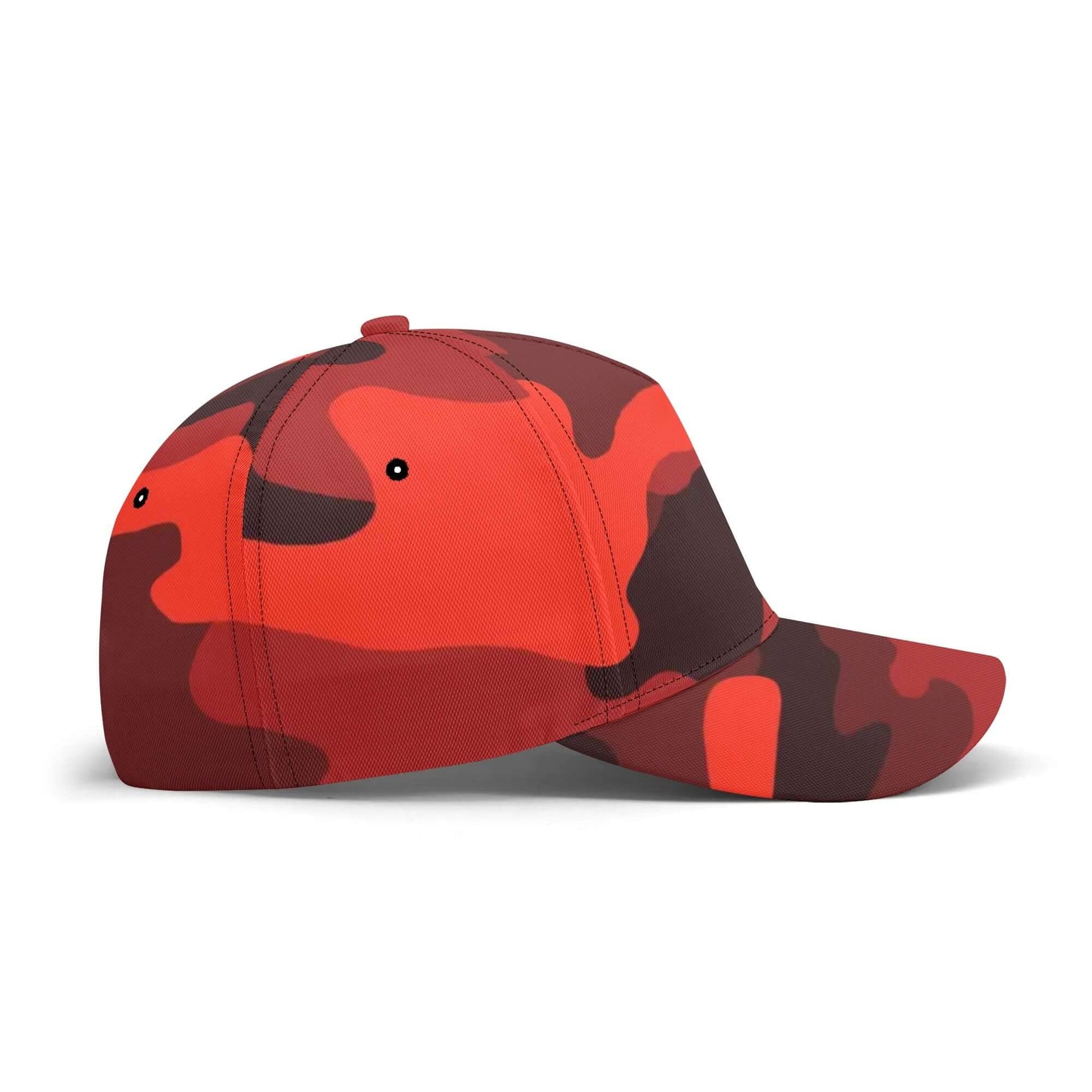 Camo Baseball Cap | Scarlet Red & Black Camouflage Hat