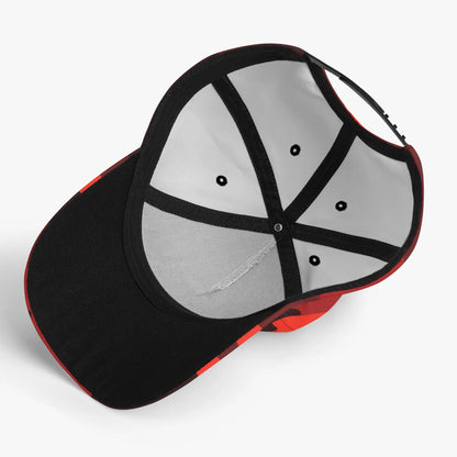 Camo Baseball Cap | Scarlet Red & Black Camouflage Hat