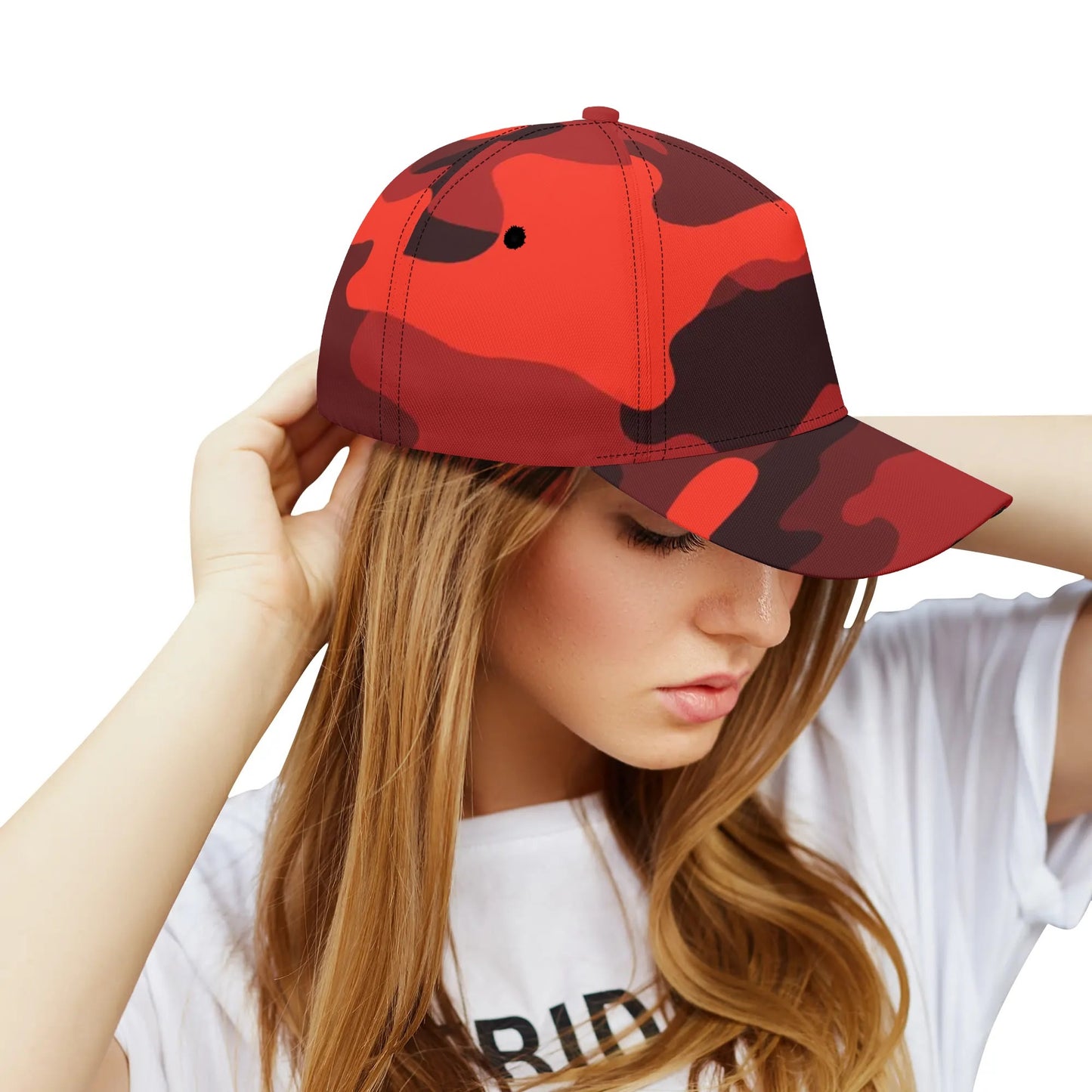 Camo Baseball Cap | Scarlet Red & Black Camouflage Hat