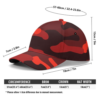 Camo Baseball Cap | Scarlet Red & Black Camouflage Hat