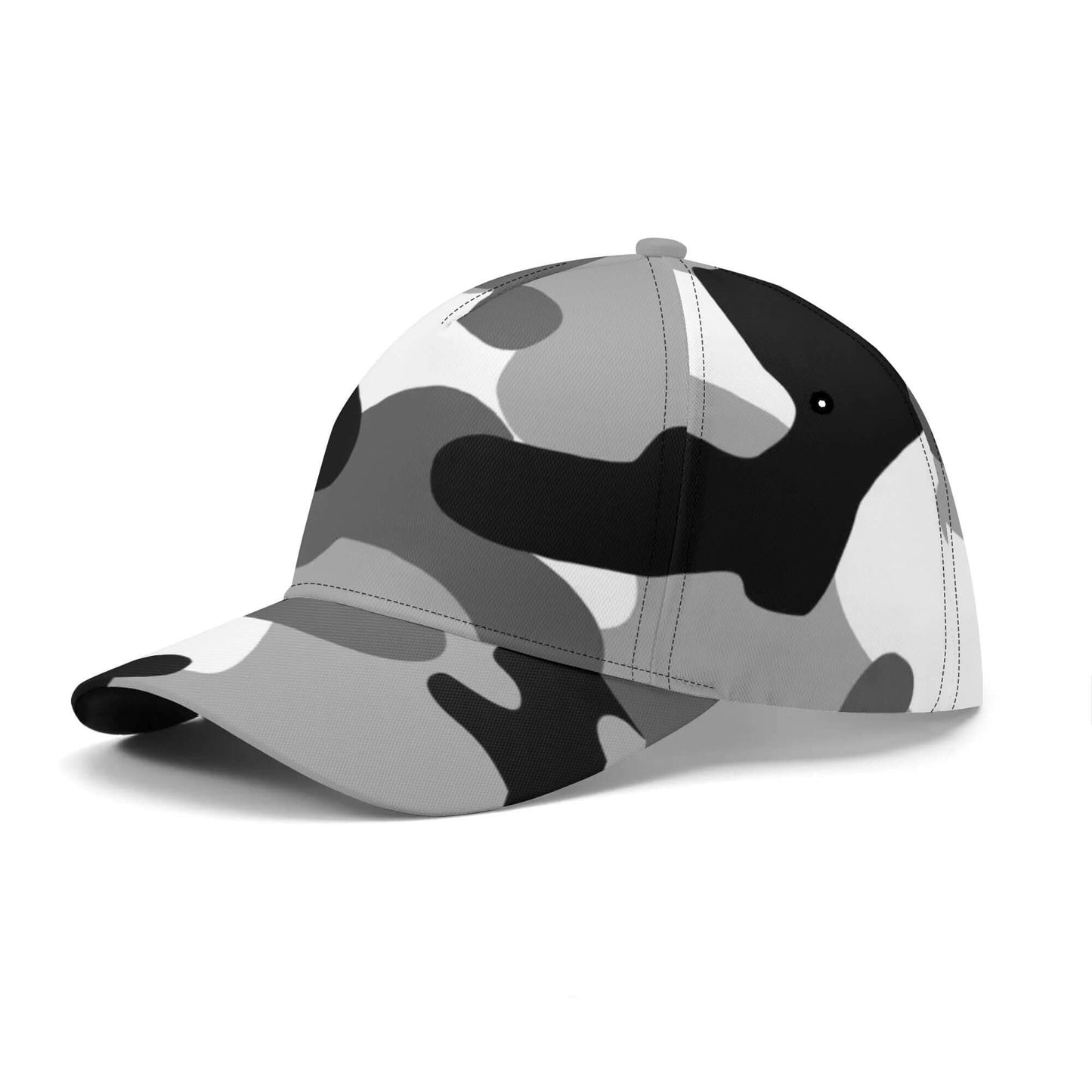 Camo Baseball Cap | Black, White & Gray Camouflage Hat