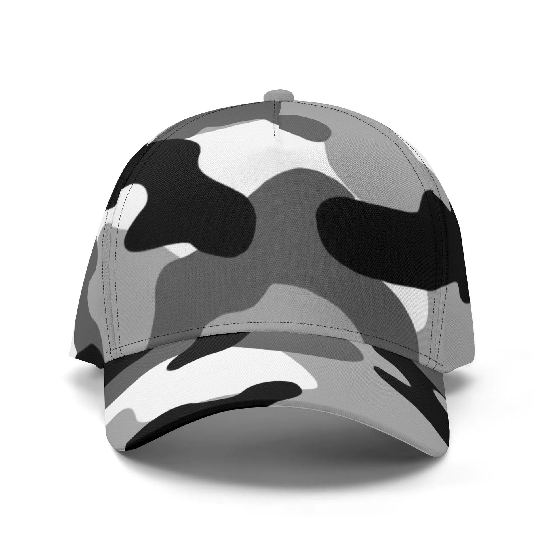 Camo Baseball Cap | Black, White & Gray Camouflage Hat