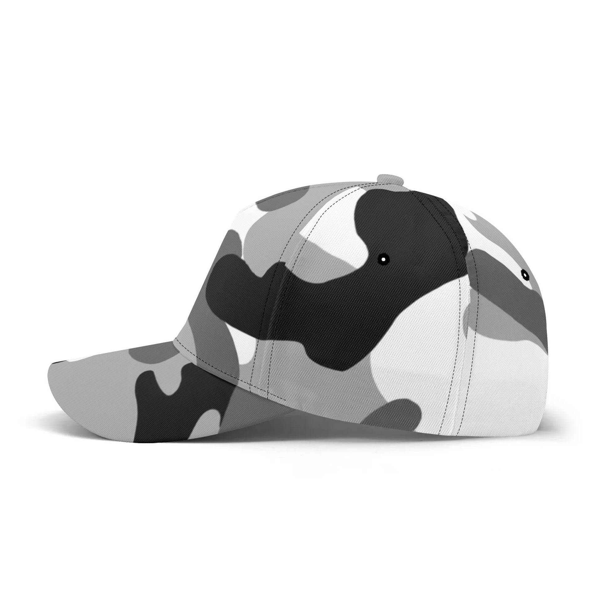 Camo Baseball Cap | Black, White & Gray Camouflage Hat