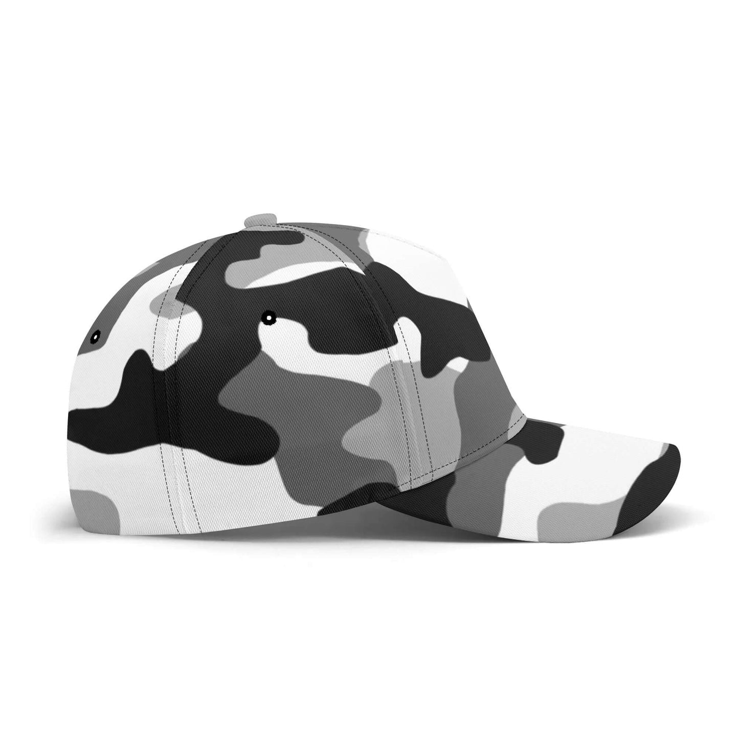 Camo Baseball Cap | Black, White & Gray Camouflage Hat