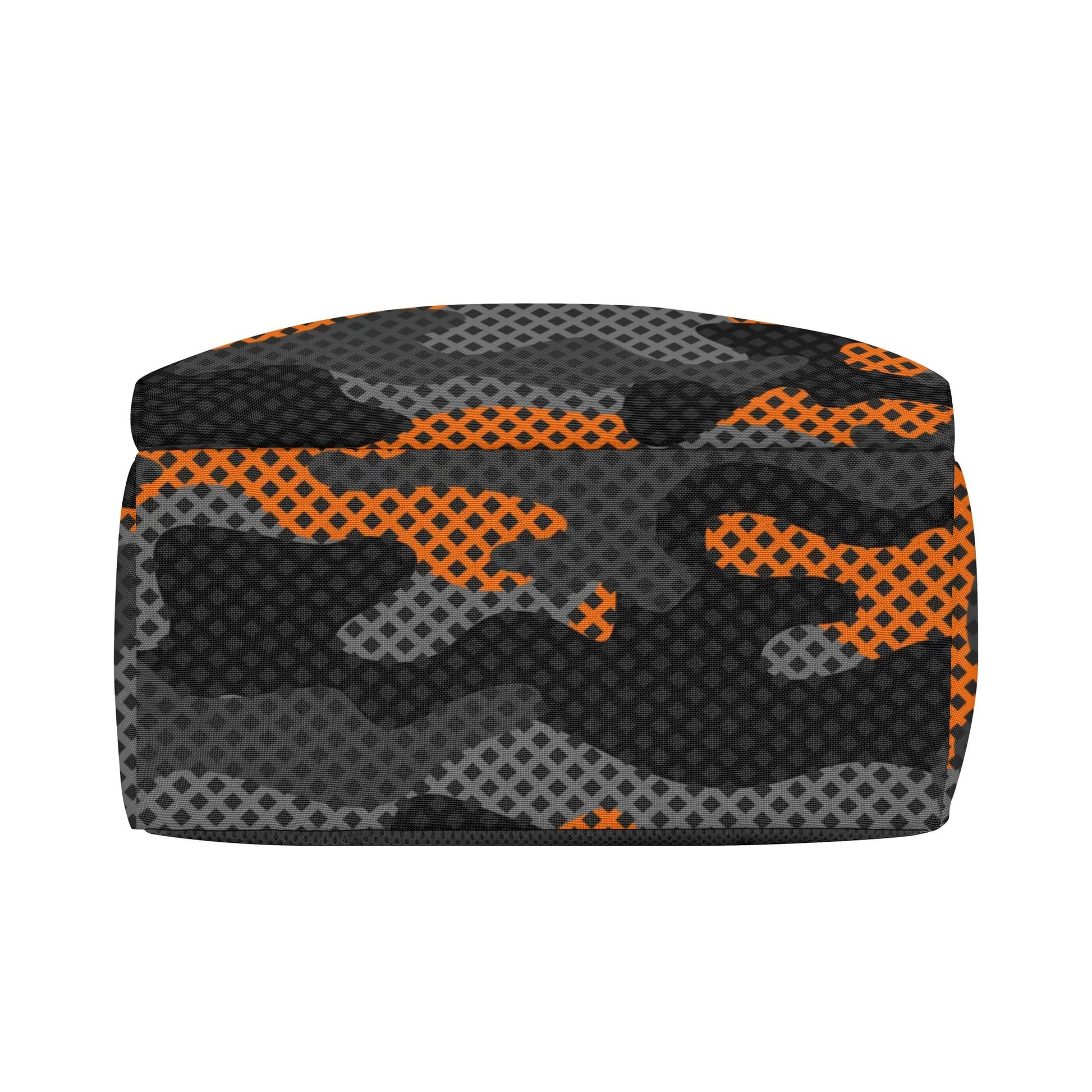 Camo Backpack | Black & Orange Pixel Camouflage