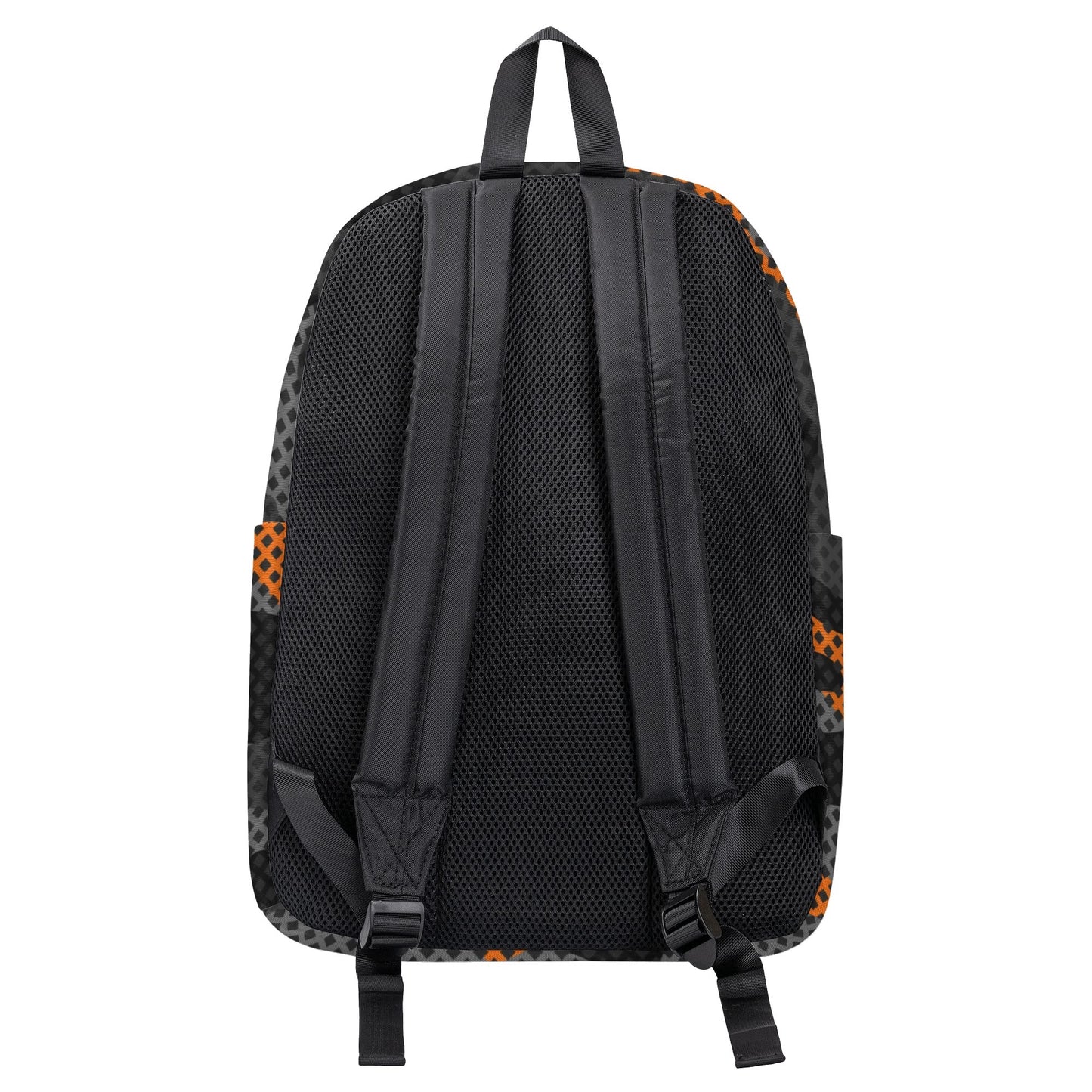 Camo Backpack | Black & Orange Pixel Camouflage