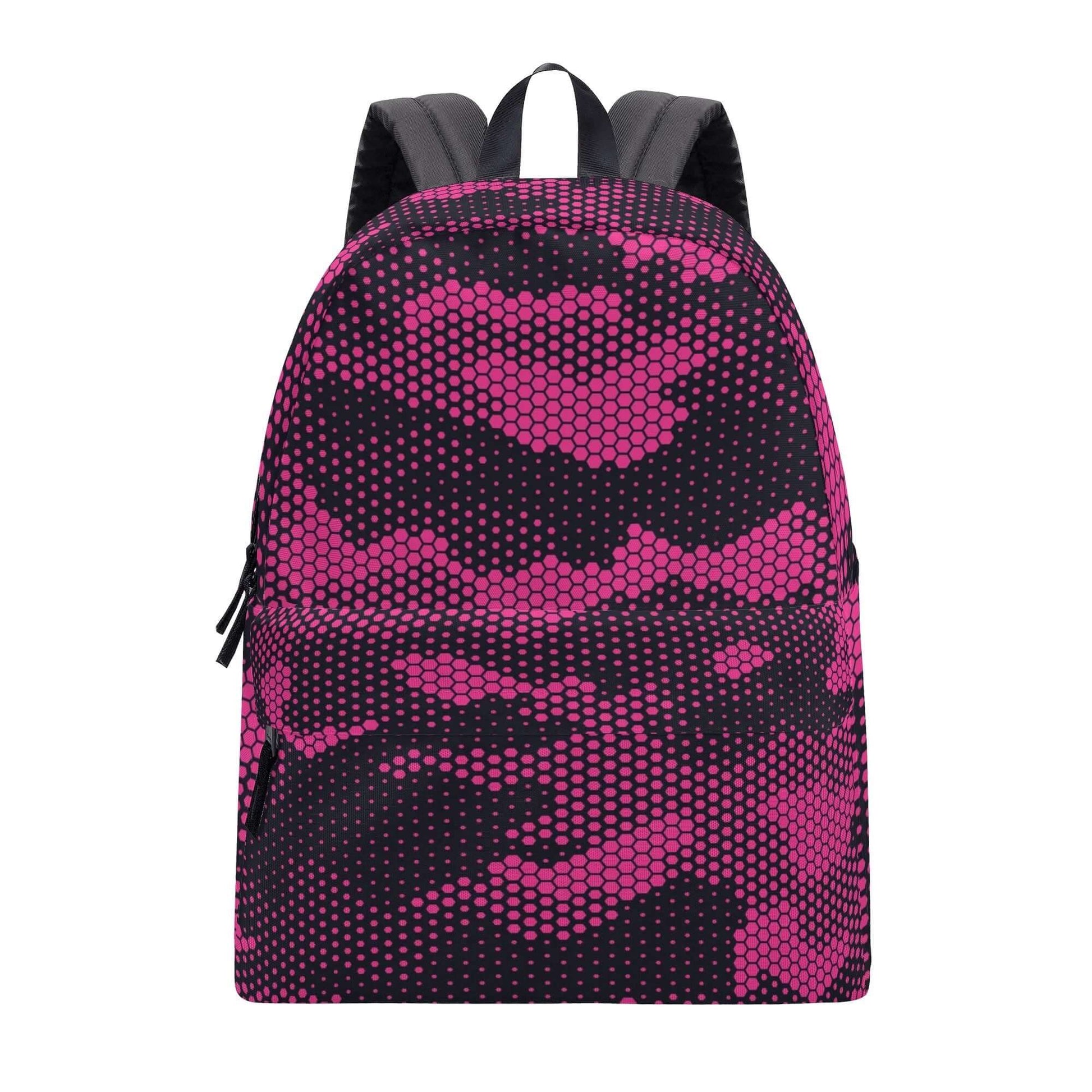 Camo Backpack | Pink Digital Dotted Hexagonal