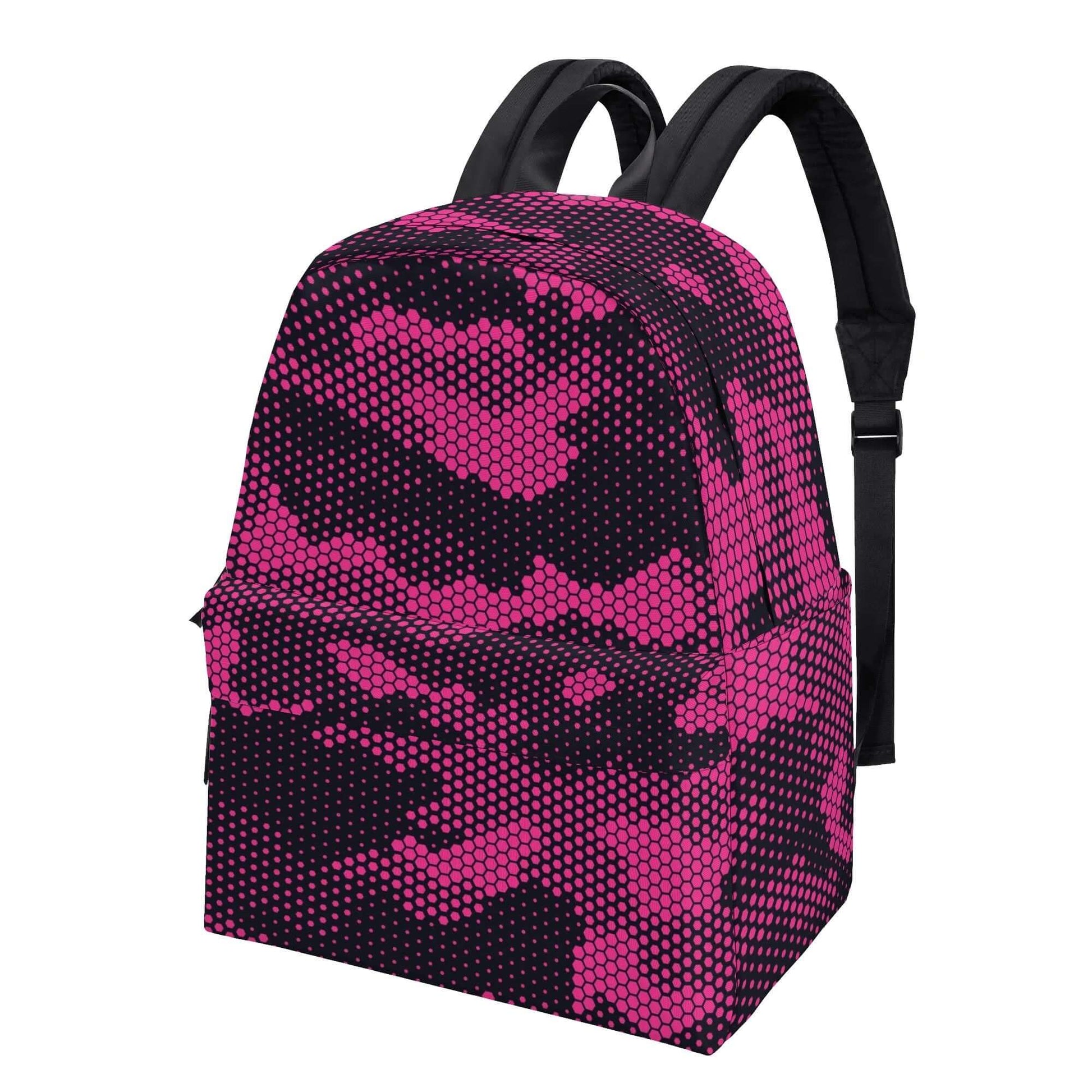 Camo Backpack | Pink Digital Dotted Hexagonal