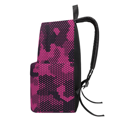 Camo Backpack | Pink Digital Dotted Hexagonal