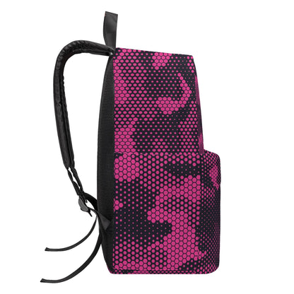 Camo Backpack | Pink Digital Dotted Hexagonal