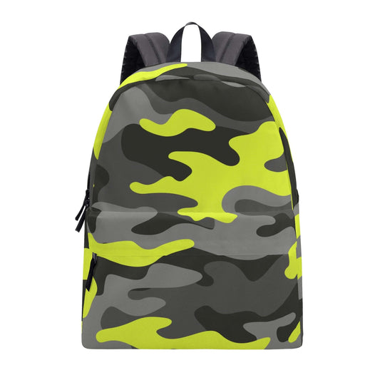 Camo Backpack | Black, Gray & Yellow Camouflage