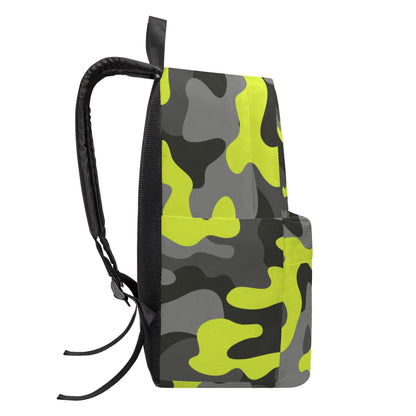 Camo Backpack | Black, Gray & Yellow Camouflage