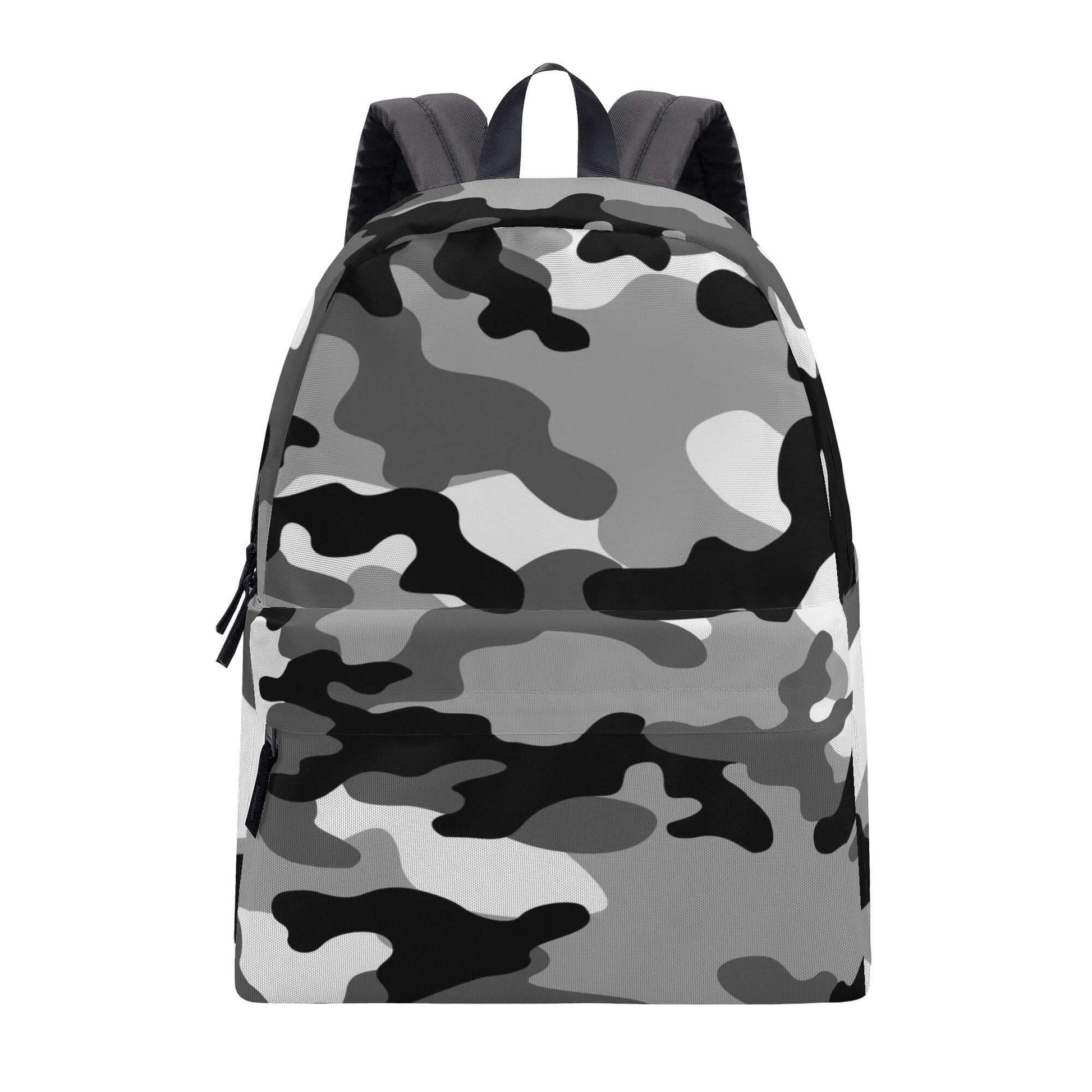 Camo Backpack | Black, White & Gray Camouflage