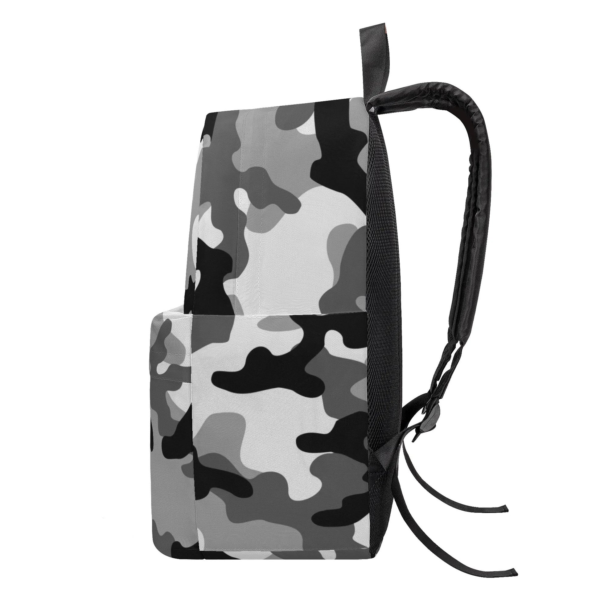 Camo Backpack | Black, White & Gray Camouflage