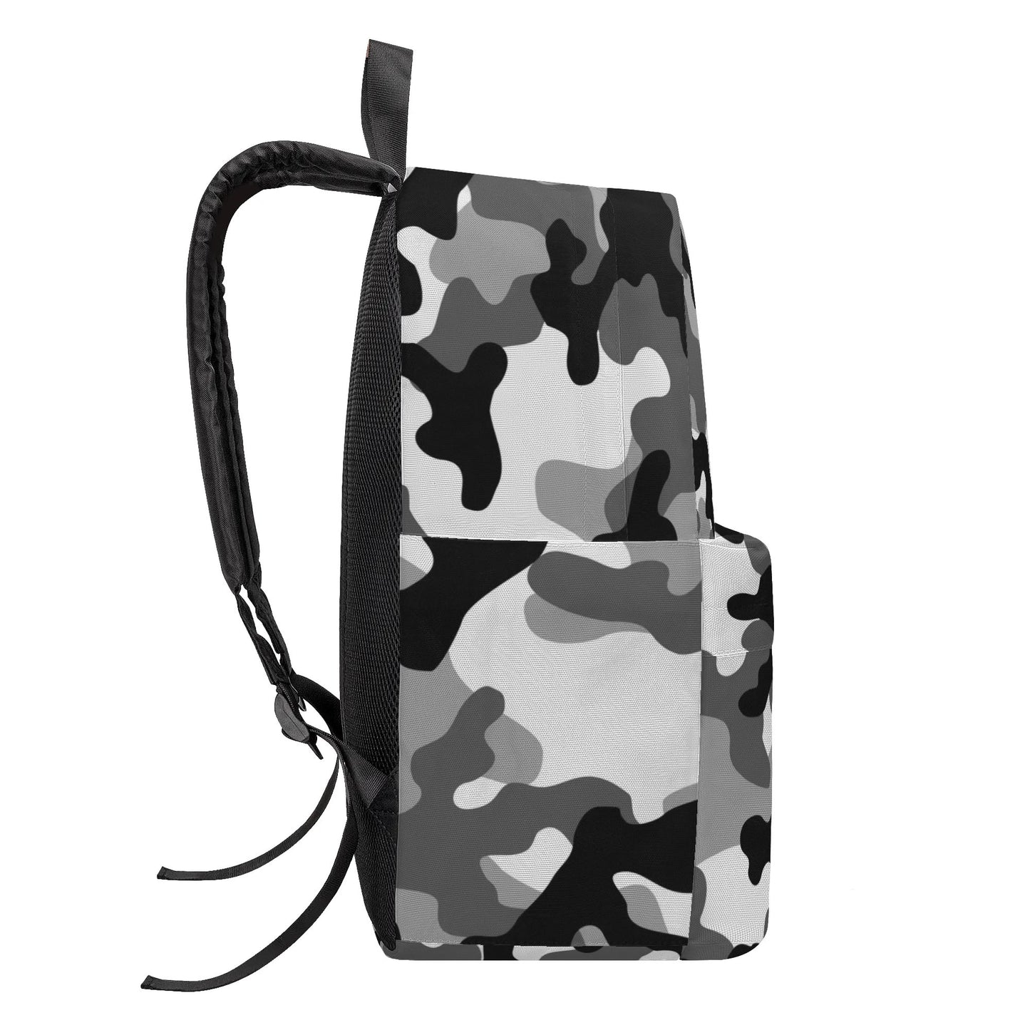 Camo Backpack | Black, White & Gray Camouflage