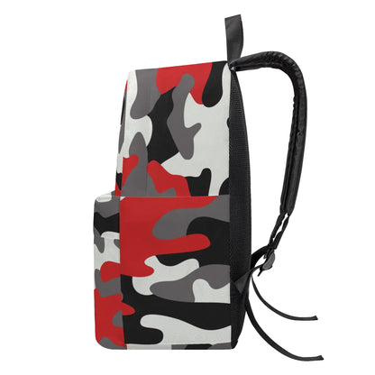 Camo Backpack | Red, Black & White Camouflage