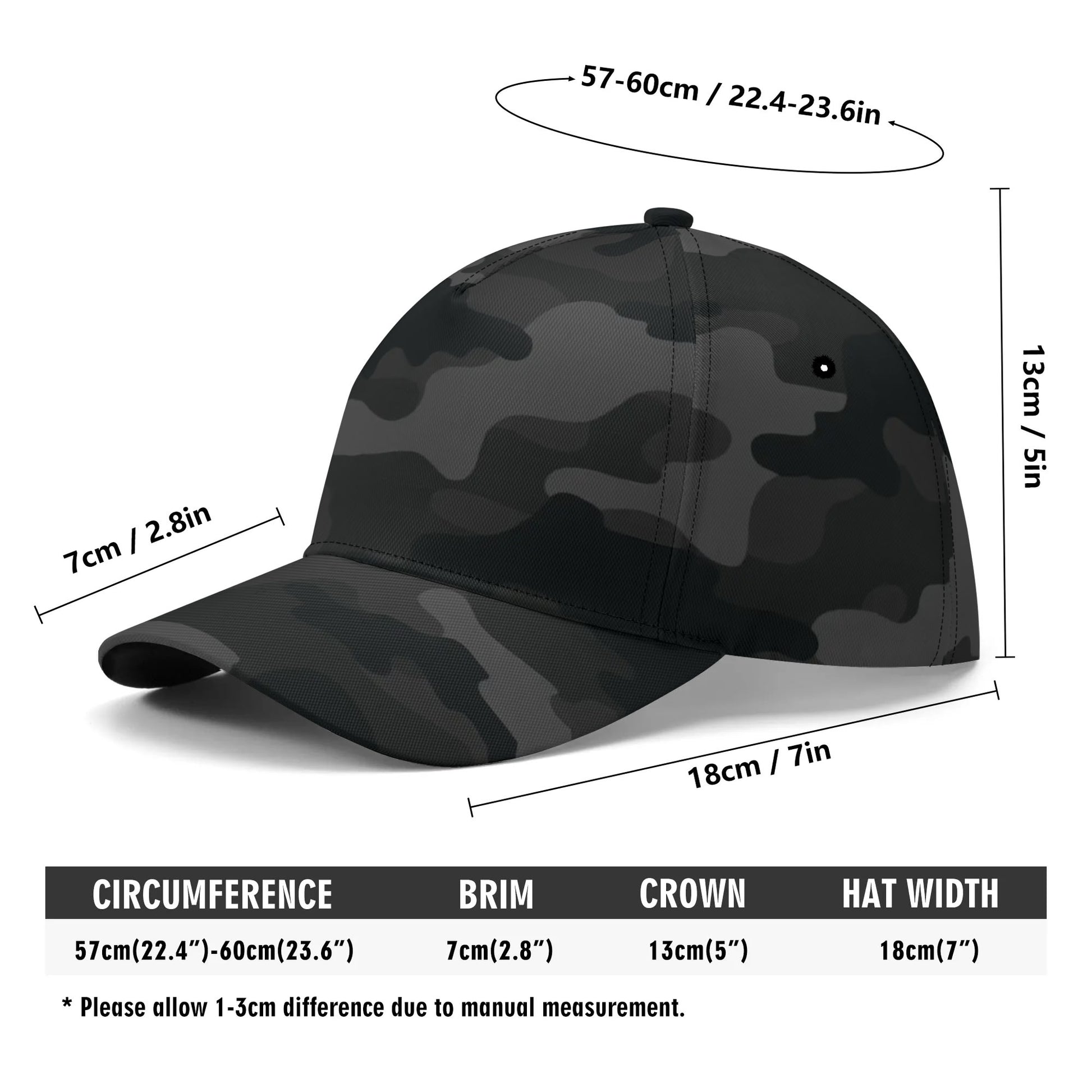 Camo Baseball Cap | Black Camouflage