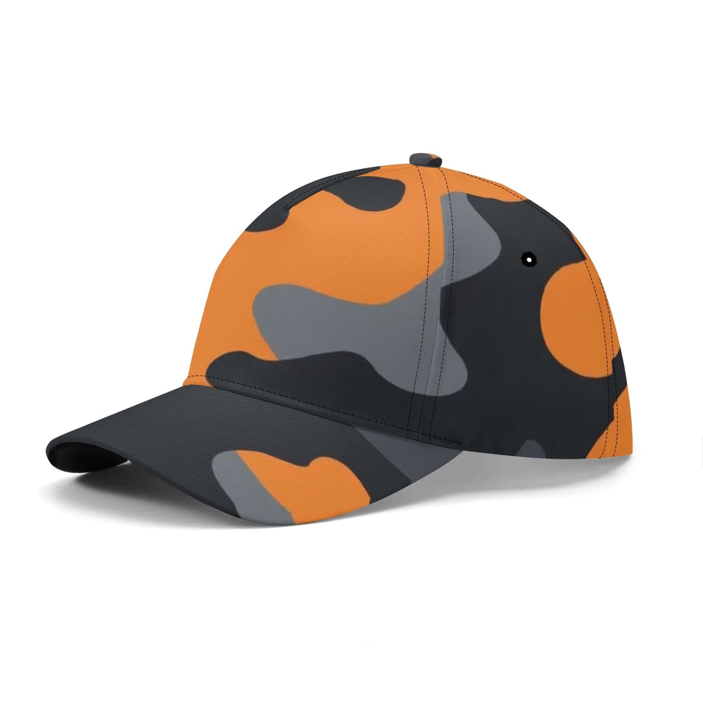 Camo Baseball Cap | Orange, Gray & Black Camouflage