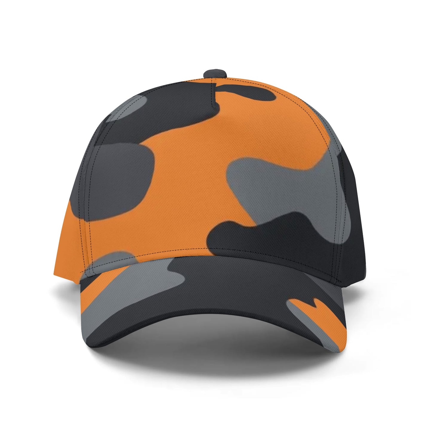 Camo Baseball Cap | Orange, Gray & Black Camouflage