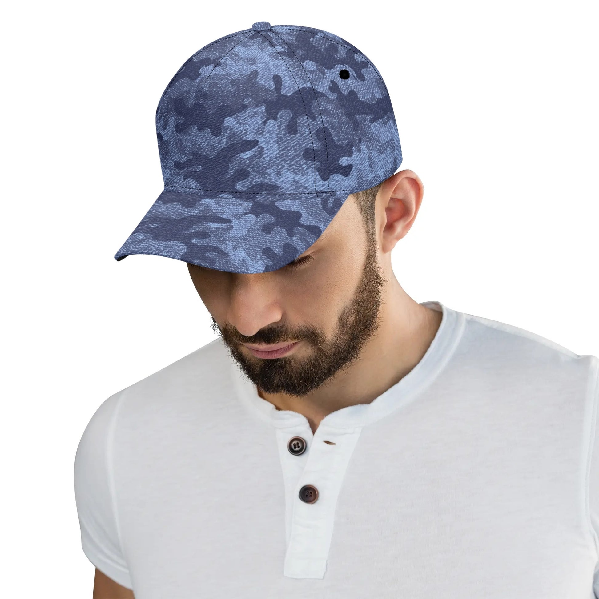 Camo Baseball Cap | Denim Blue Camouflage