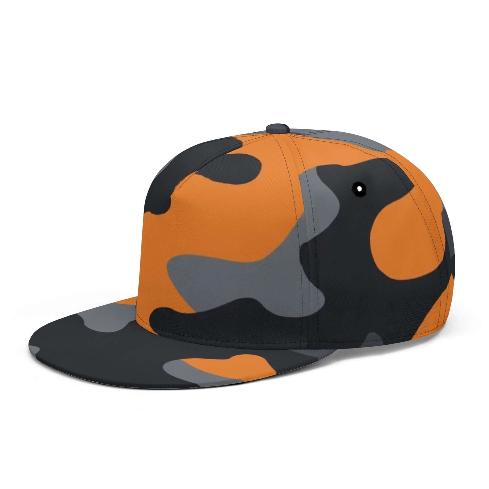 Camo Snapback | Orange, Gray & Black Camouflage