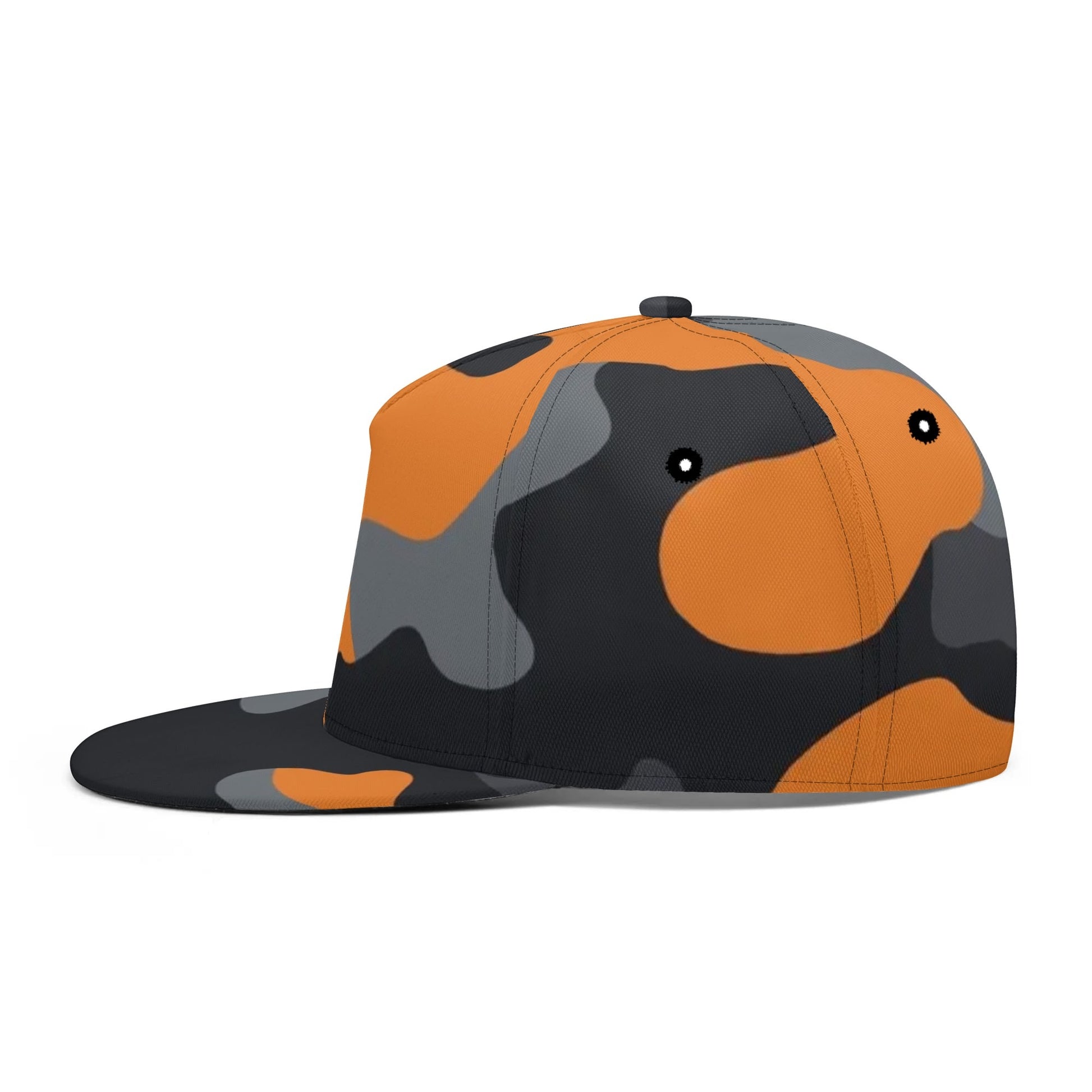 Camo Snapback | Orange, Gray & Black Camouflage